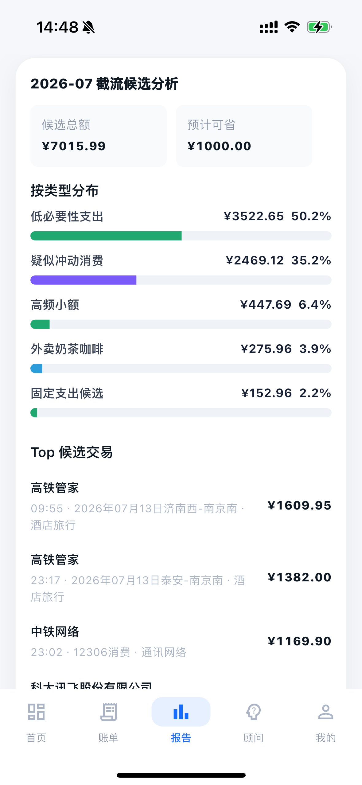 截流候选分析